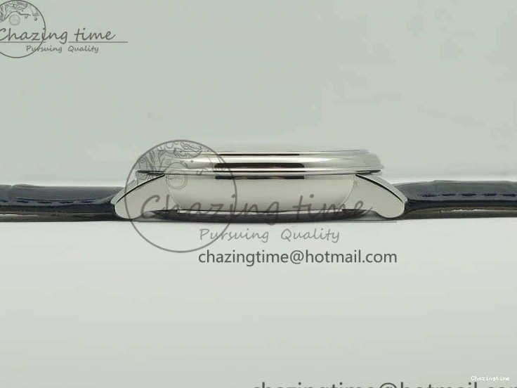 0207 Fashionable De Ville Prestige Real Power Reserve SS TW 1:1 Best Edition White Dial Blue Markers On Leather Strap A 8094